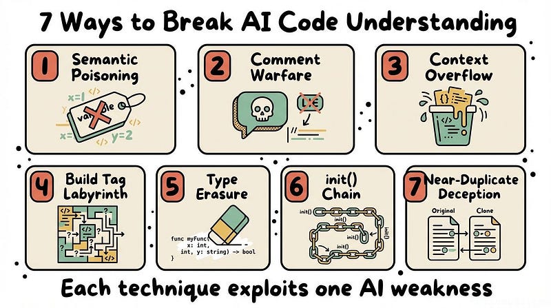 7 attack vectors to confuse AI code understanding