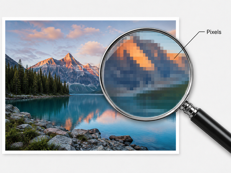 Pictures are made up of individual pixel dots