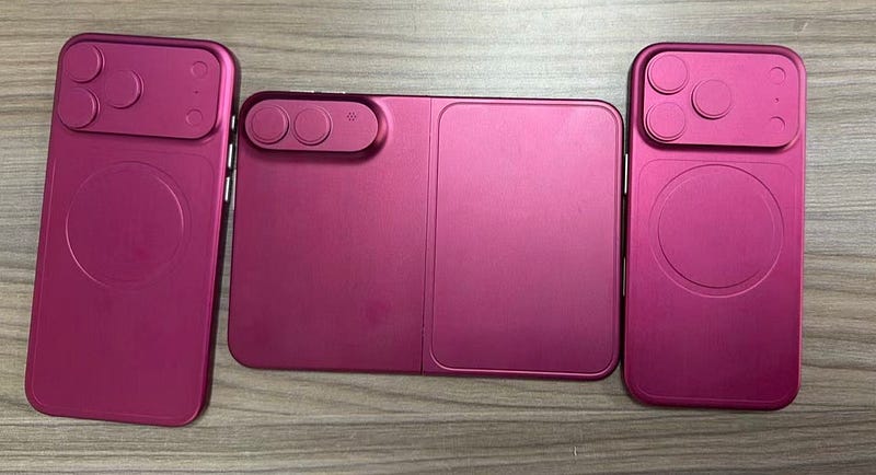 iPhone Fold supply chain dummy unit (Sonny Dickson leak, April 2026)