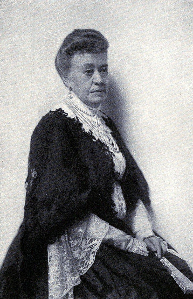 Jane Stanford (1828–1905), co-founder of Stanford University. Unknown author, Public domain, via Wikimedia Commons.