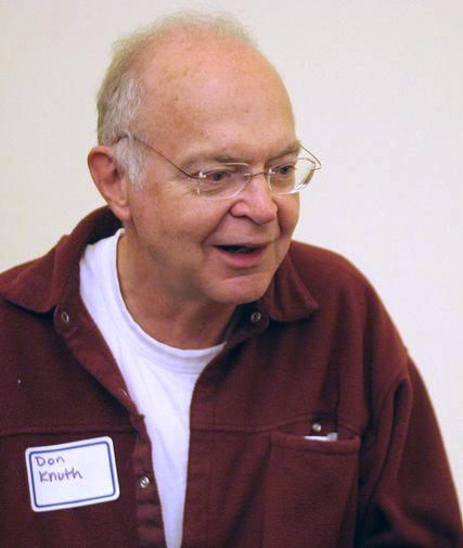 Donald Knuth at the Open Content Alliance reception, 2005