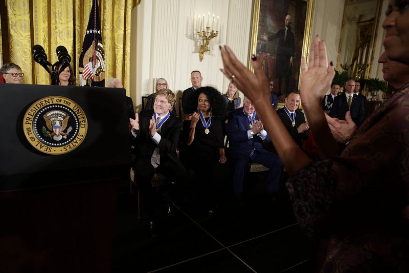 Margaret Hamilton receiving the Presidential Medal of Freedom from President Obama, 2016 https://obamawhitehouse.archives.gov/sites/obamawhitehouse.archives.gov/files/images/Blog/PBMF16_0002.jpg