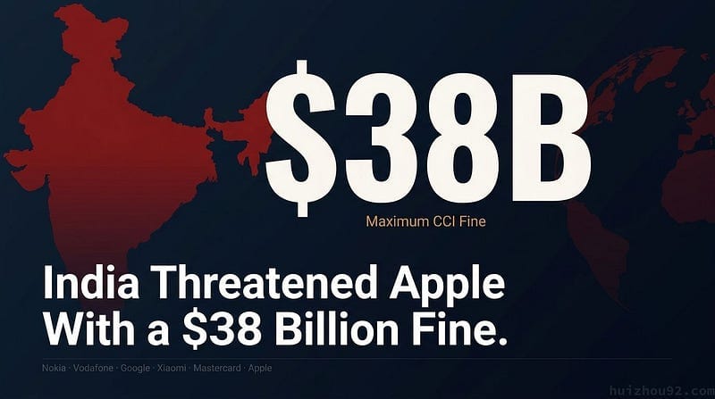 India threatened Apple with a $38 billion CCI antitrust fine — Maximum CCI Fine, Nokia · Vodafone · Google · Xiaomi · Masterc