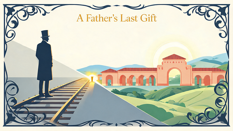 Cover illustration for "A Father's Last Gift Became the Most Important University in Tech" — macaron palette vector art.