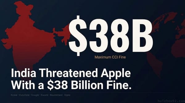India threatened Apple with a $38 billion CCI antitrust fine — Maximum CCI Fine, Nokia · Vodafone · Google · Xiaomi · Masterc