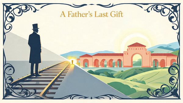 Cover illustration for "A Father's Last Gift Became the Most Important University in Tech" — macaron palette vector art.